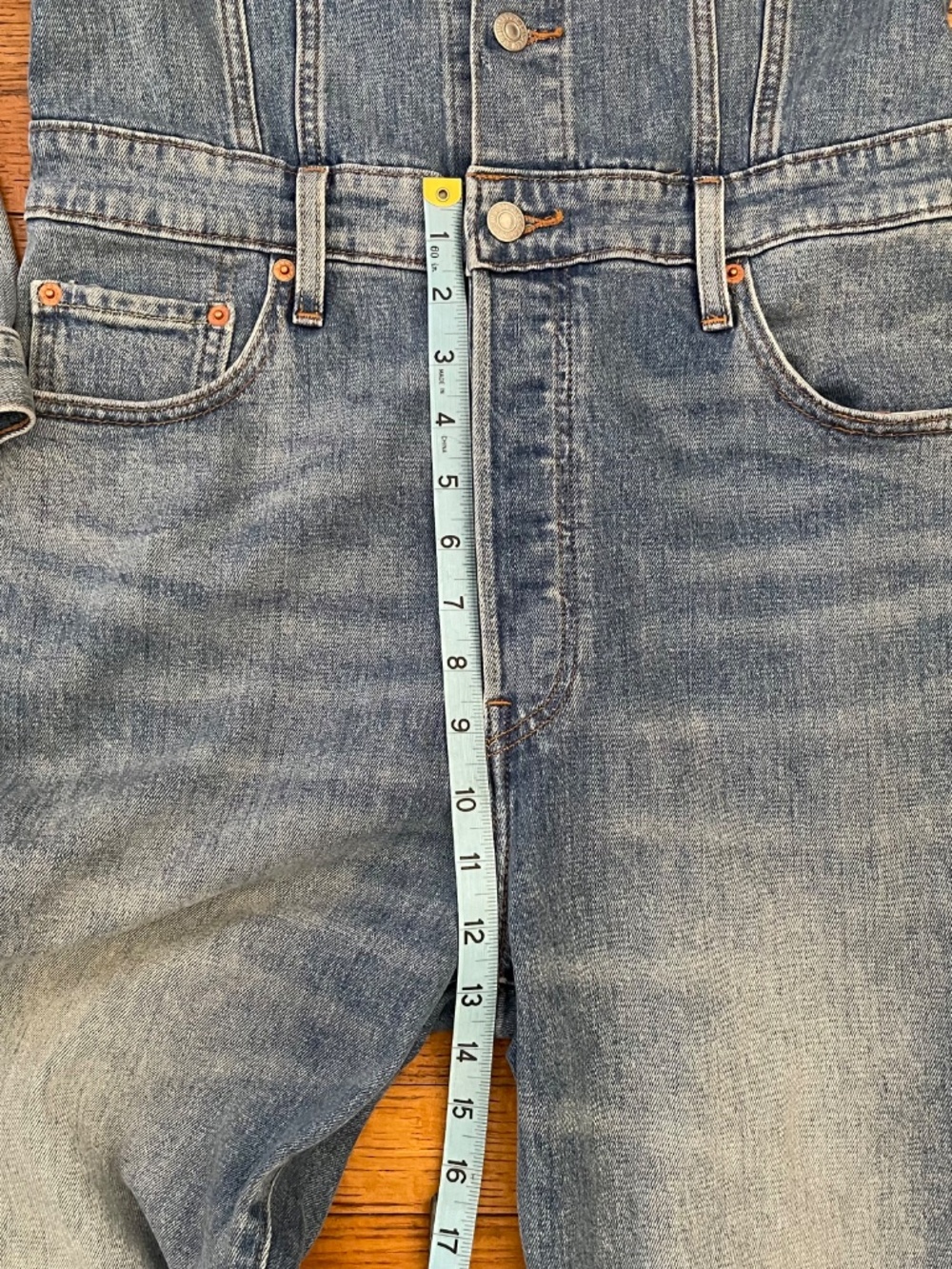 Levi’s Kick Flare Long Sleeve Denim Jumpsuit - Picture 7 of 12